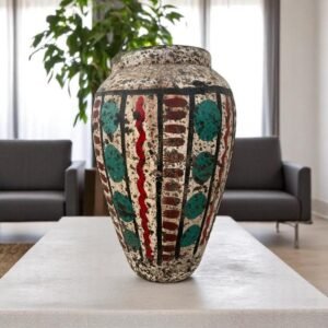 Pre-Hispanic Clay Vase, Handmade Terracotta Flower Pot, Pottery from Metepec Estado de Mexico Rustic Tribal Decor, Aztec Style Home Accent