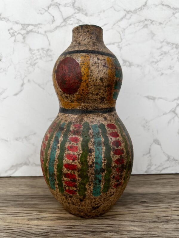 Pre-Hispanic Clay Vase, Handmade Terracotta Flower Pot, Pottery from Metepec Estado de Mexico Rustic Tribal Decor, Aztec Style Home Accent - Image 2