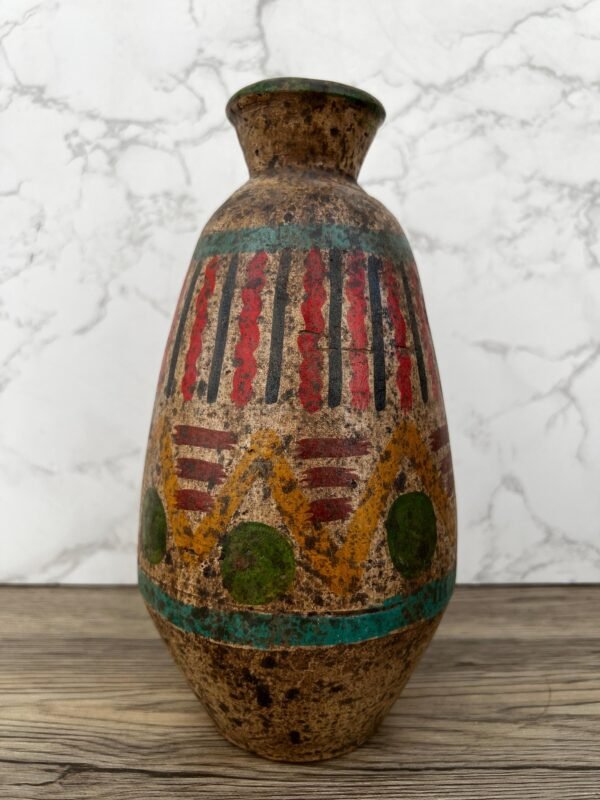 Pre-Hispanic Clay Vase, Handmade Terracotta Flower Pot, Pottery from Metepec Estado de Mexico Rustic Tribal Decor, Aztec Style Home Accent - Image 2