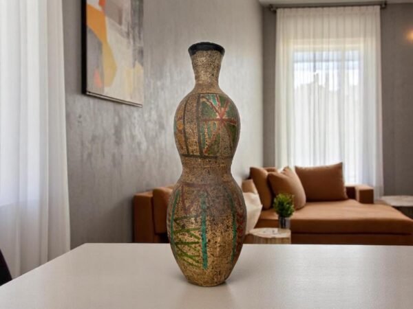 Pre-Hispanic Clay Vase, Handmade Terracotta Flower Pot, Pottery from Metepec Estado de Mexico Rustic Tribal Decor, Aztec Style Home Accent