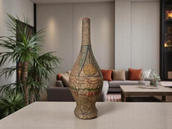 Pre-Hispanic Clay Vase, Handmade Terracotta Flower Pot, Pottery from Metepec Estado de Mexico Rustic Tribal Decor, Aztec Style Home Accent
