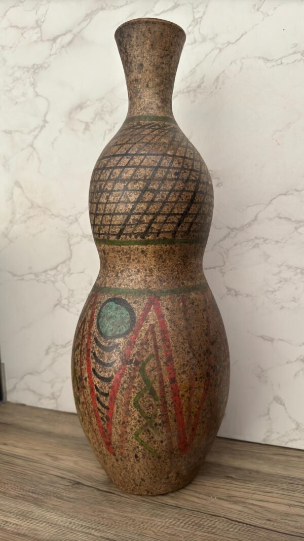 Pre-Hispanic Clay Vase, Handmade Terracotta Flower Pot, Pottery from Metepec Estado de Mexico Rustic Tribal Decor, Aztec Style Home Accent - Image 2