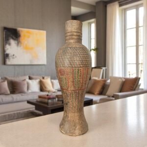 Pre-Hispanic Clay Vase, Handmade Terracotta Flower Pot, Pottery from Metepec Estado de Mexico Rustic Tribal Decor, Aztec Style Home Accent