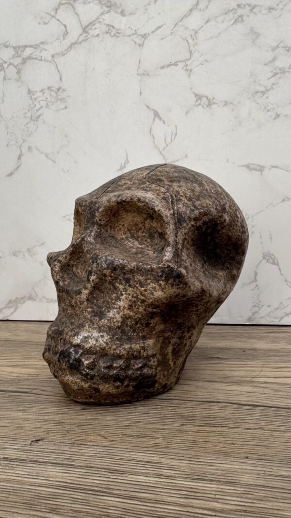 Clay Skull, Mexican Folk Art from Metepec, Rustic Terracotta Calavera, Pre-Hispanic Inspired Skull, Artisan Home Decor Day Of The Dead - Image 2