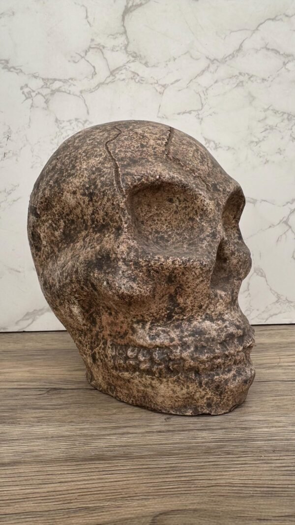 Clay Skull, Mexican Folk Art from Metepec, Rustic Terracotta Calavera, Pre-Hispanic Inspired Skull, Artisan Home Decor Day Of The Dead - Image 2