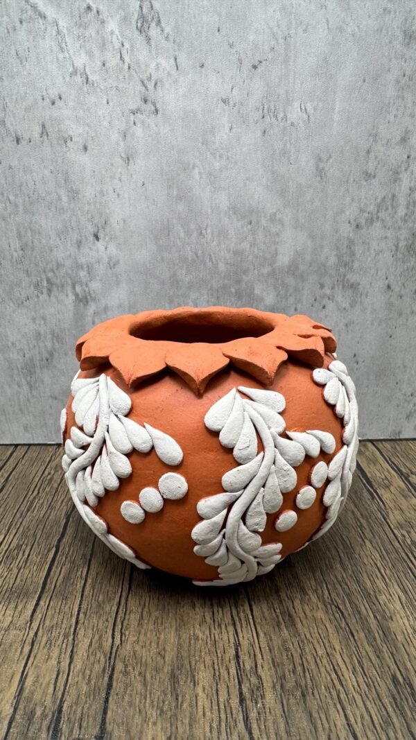 Embroidered Clay Vase From Oaxaca México Home Decor Handcrafted Jarron Barro Bordado Oaxaca Handmade Unique Designs From Artisans - Image 2