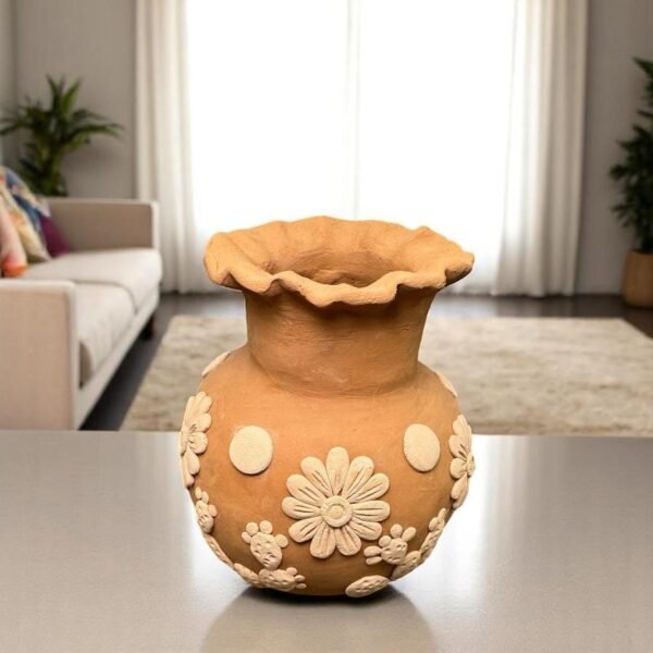 Embroidered Clay Vase From Oaxaca México Home Decor Handcrafted Jarron Barro Bordado Oaxaca Handmade Unique Designs From Artisans