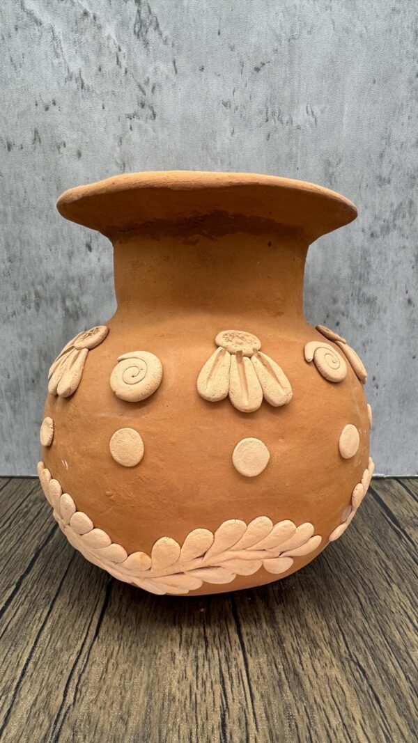 Embroidered Clay Vase From Oaxaca México Home Decor Handcrafted Jarron Barro Bordado Oaxaca Handmade Unique Designs From Artisans - Image 2