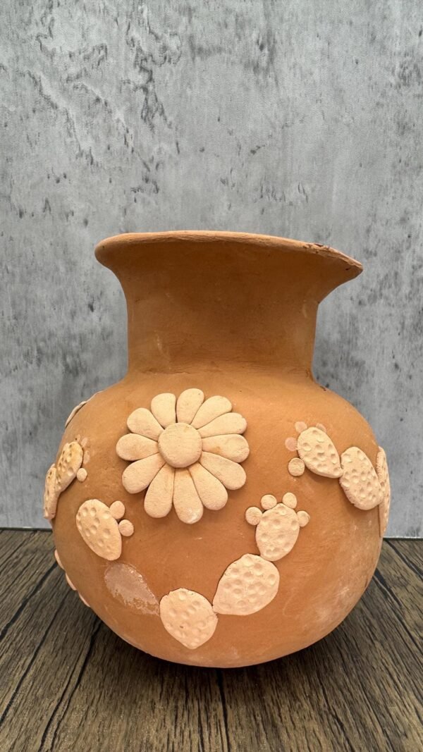 Embroidered Clay Vase From Oaxaca México Home Decor Handcrafted Jarron Barro Bordado Oaxaca Handmade Unique Designs From Artisans - Image 2
