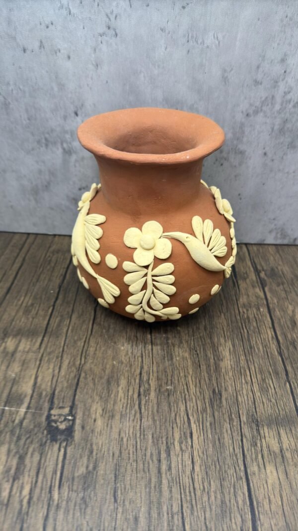 Embroidered Clay Vase From Oaxaca México Home Decor Handcrafted Jarron Barro Bordado Oaxaca Handmade Unique Designs From Artisans - Image 2