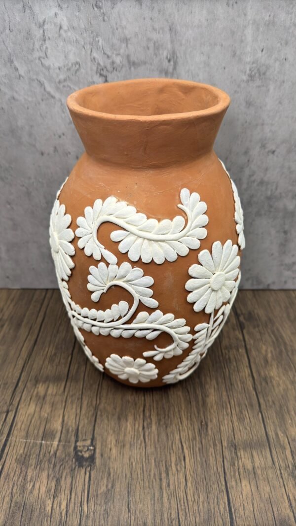 Embroidered Clay Vase From Oaxaca México Home Decor Handcrafted Jarron Barro Bordado Oaxaca Handmade Unique Designs From Artisans - Image 2