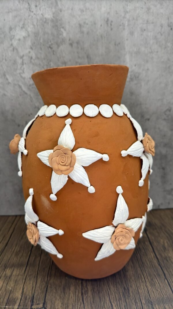 Embroidered Clay Vase From Oaxaca México Home Decor Handcrafted Jarron Barro Bordado Oaxaca Handmade Unique Designs From Artisans - Image 2