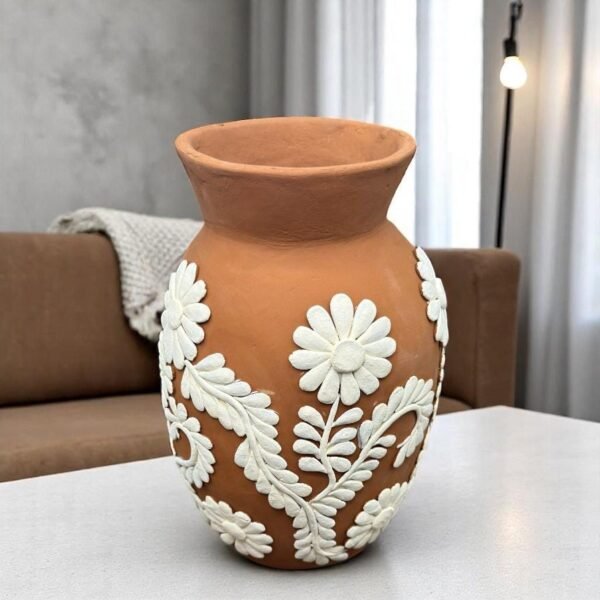 Embroidered Clay Vase From Oaxaca México Home Decor Handcrafted Jarron Barro Bordado Oaxaca Handmade Unique Designs From Artisans