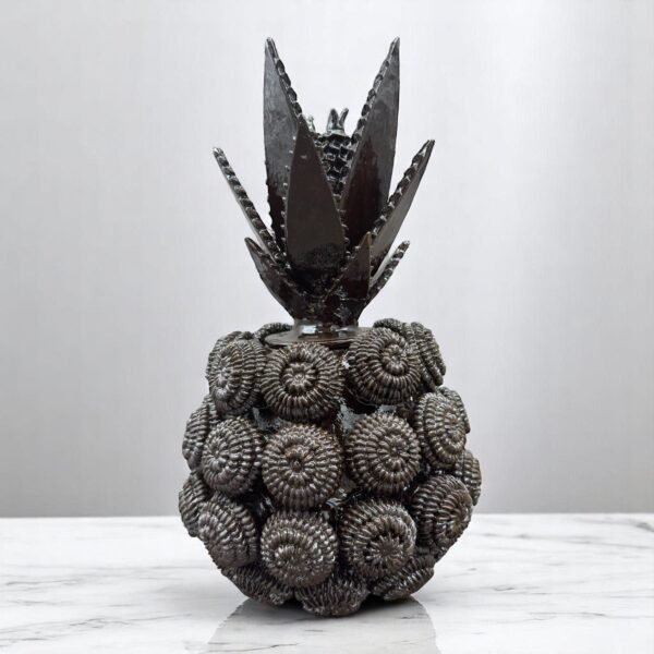 Mexican pottery, Pineapple decor, Mexican decoration, Pineapple sculpture, Glazed clay pineapple, Pottery from Michoacan