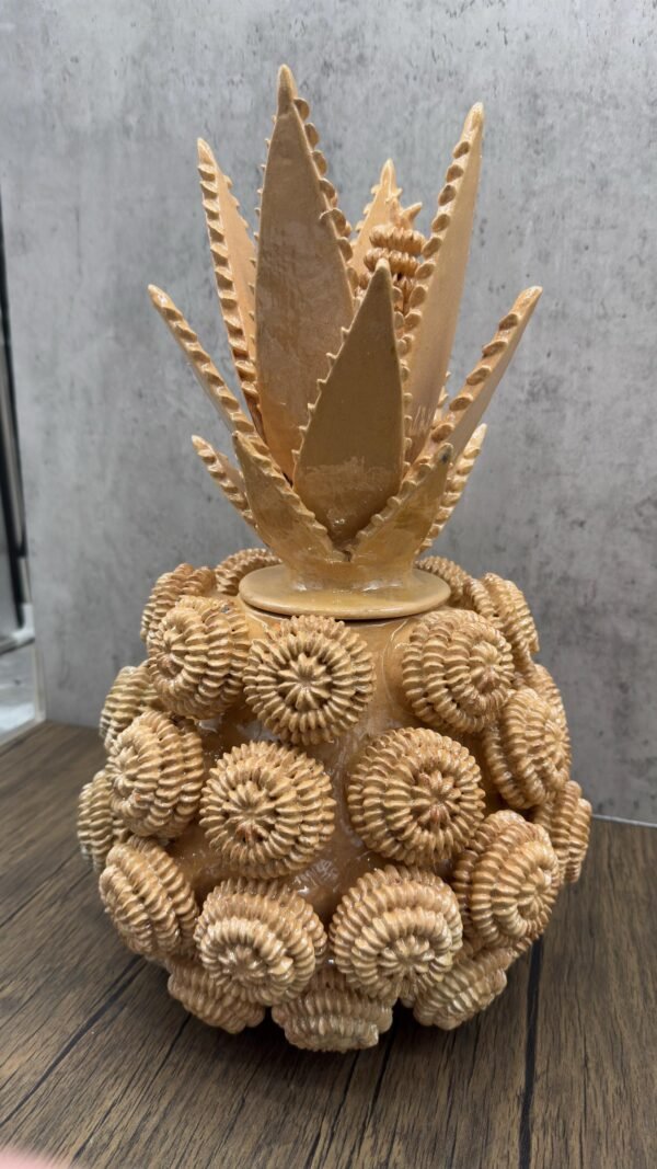 Mexican pottery, Pineapple decor, Mexican decoration, Pineapple sculpture, Glazed clay pineapple, Pottery from Michoacan - Image 2