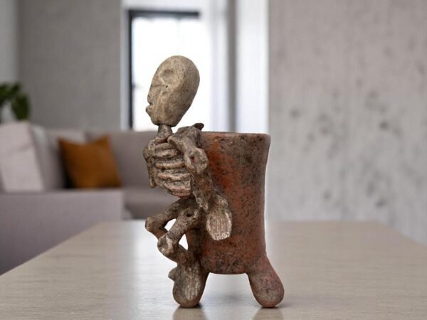 Skull Incense Burner, Handmade Clay Pot from Metepec Mexico, Terracotta Skeleton Sculpture, Herbal Smudge Holder, Day of the Dead Decor