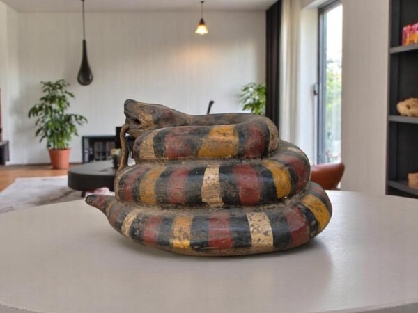Snake Planter, Handmade Clay Pot from Metepec Mexico, Terracotta Serpent Sculpture, Colorful Folk Art, Mesoamerican  Decor, Reptile Garden