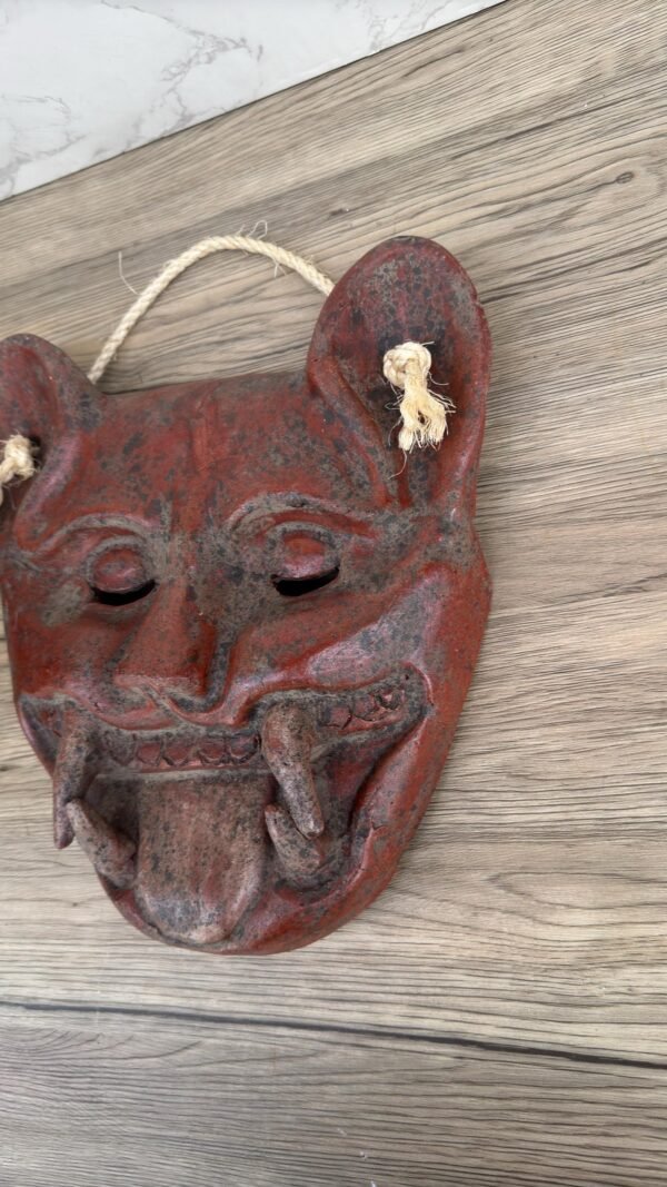 Jaguar Clay Mask, Handmade Mexican Wall Decor, Tribal Animal Art, Rustic Ceramic Sculpture, Pre-Hispanic Inspired Piece - Image 2