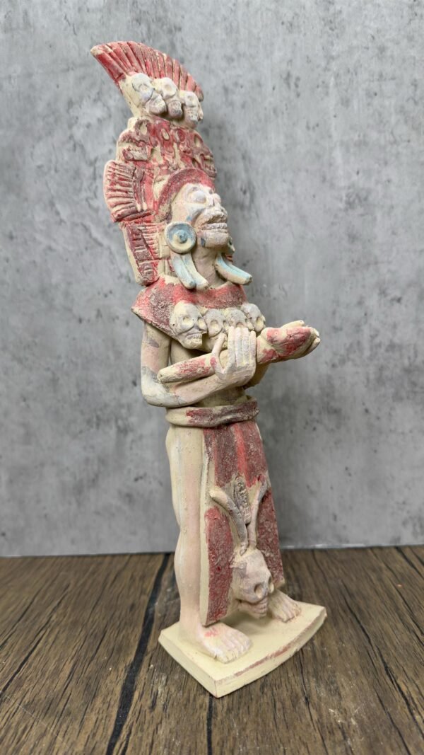 Mictlan  Mexican Clay Sculpture of Mictlantecuhtli, Aztec God of Death Folk Art, Pre-Hispanic Skeleton Figure, Day of the Dead - Image 2