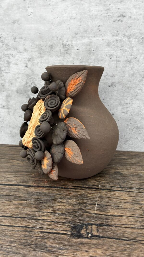 Mary Virgin Filigrana Clay Flower Vase, Artistic  Oaxaca México By Artisans Handmade Crafts, Home Decor Folk Art,  Virgen de Guadalupe - Image 3