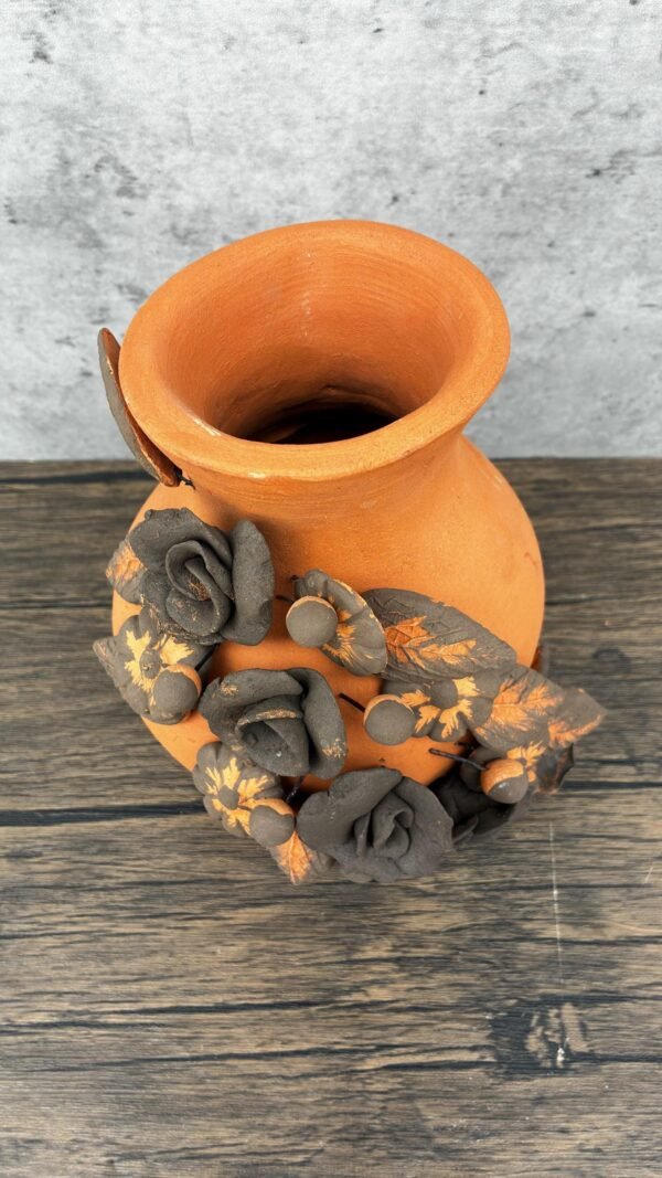 Filigrana Clay Vase Artistic From Oaxaca México By Artisans Handmade Crafts, Home Decor Folk Art, Dry Flower Pastillaje Technique Collectors - Image 4