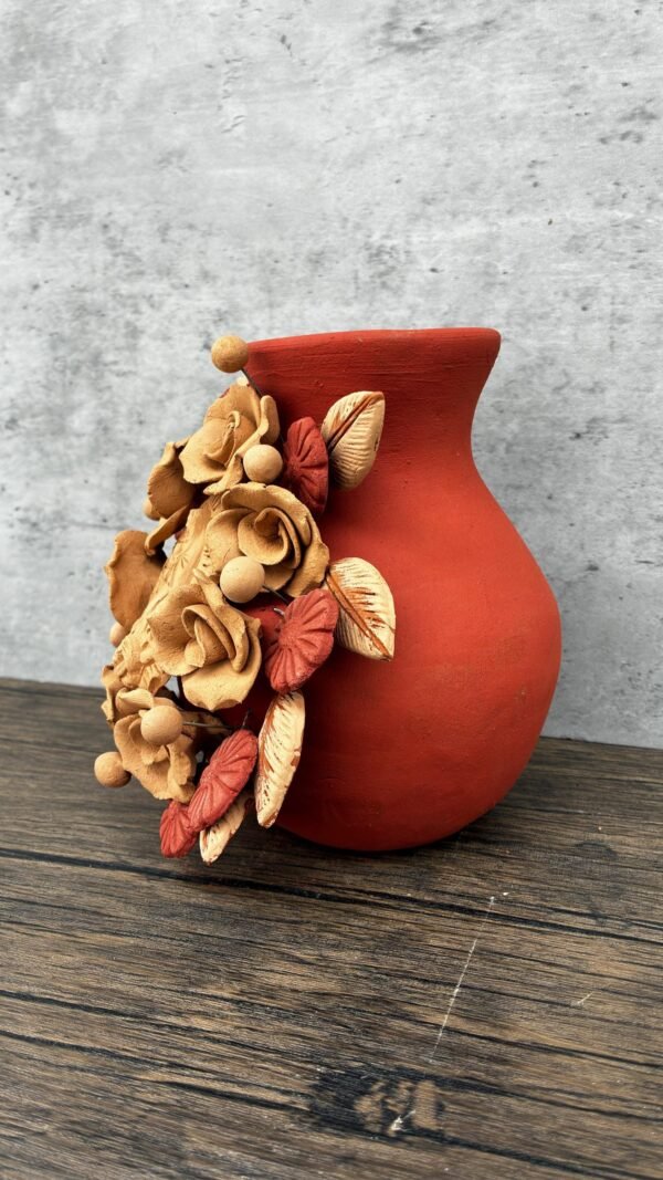 Mary Virgin Filigrana Clay Flower Vase, Artistic  Oaxaca México By Artisans Handmade Crafts, Home Decor Folk Art,  Virgen de Guadalupe - Image 3
