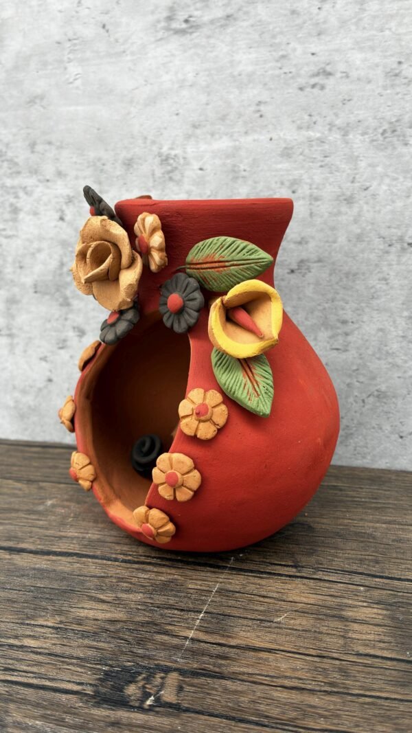 Filigrana Tealight Clay Mini Chimney, Candle Holder Artistic  Oaxaca México By Artisans Handmade Crafts, Home Decor Folk Art,  Pastillaje - Image 3