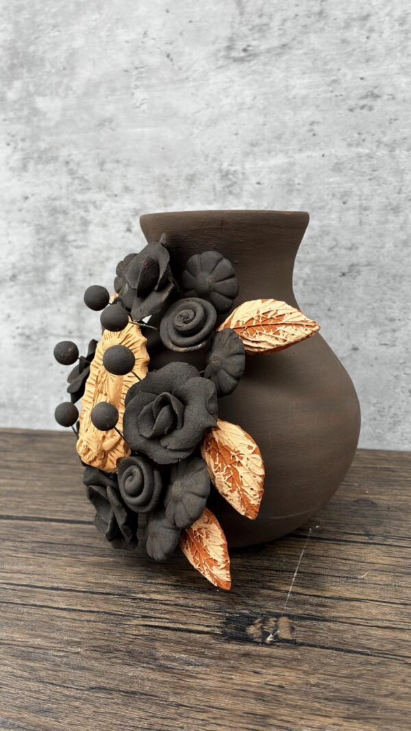 Mary Virgin Filigrana Clay Flower Vase, Artistic  Oaxaca México By Artisans Handmade Crafts, Home Decor Folk Art,  Virgen de Guadalupe - Image 3