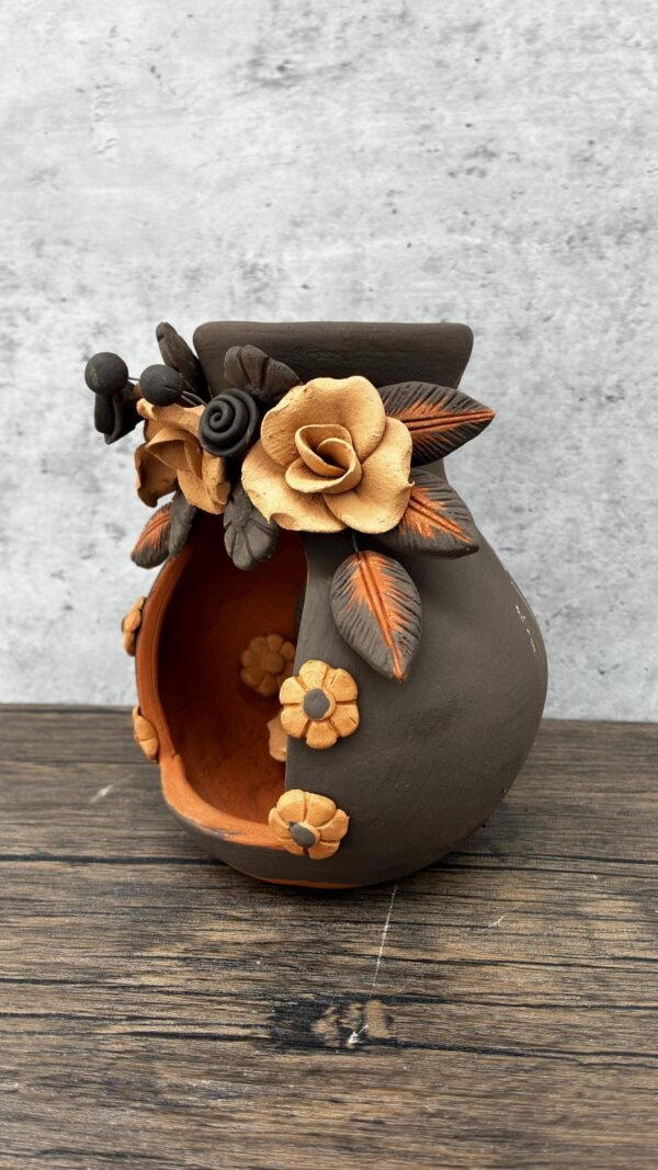 Filigrana Tealight Clay Mini Chimney, Candle Holder Artistic  Oaxaca México By Artisans Handmade Crafts, Home Decor Folk Art,  Pastillaje - Image 3