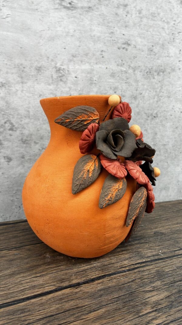 Filigrana Clay Vase Artistic From Oaxaca México By Artisans Handmade Crafts, Home Decor Folk Art, Dry Flower Pastillaje Technique Collectors - Image 3