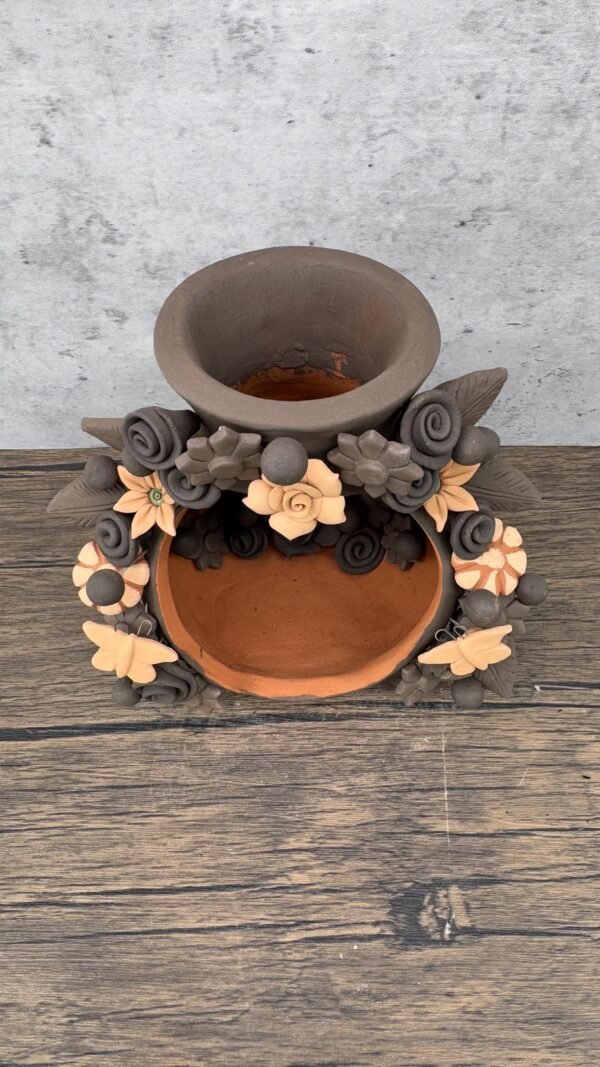 Filigrana Tealight Clay Mini Chimney, Candle Holder Artistic  Oaxaca México By Artisans Handmade Crafts, Home Decor Folk Art,  Pastillaje - Image 4