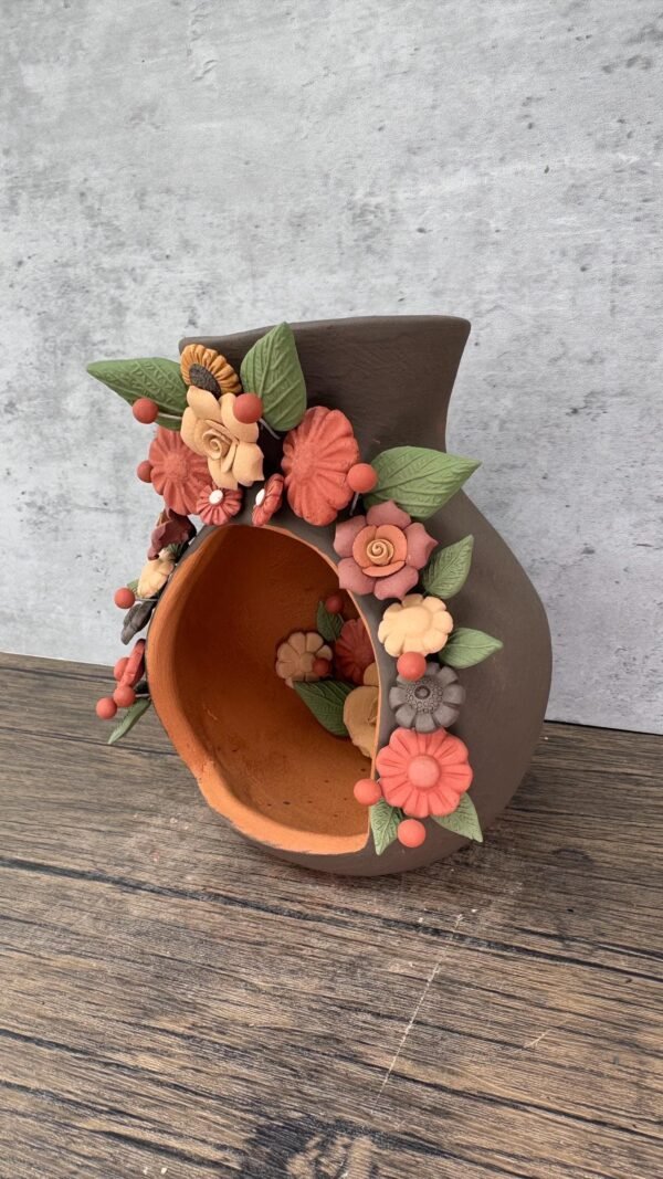 Filigrana Tealight Clay Mini Chimney, Candle Holder Artistic  Oaxaca México By Artisans Handmade Crafts, Home Decor Folk Art,  Pastillaje - Image 3