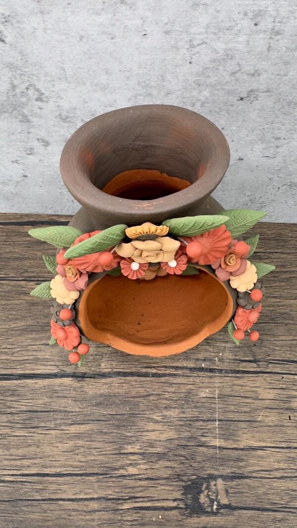 Filigrana Tealight Clay Mini Chimney, Candle Holder Artistic  Oaxaca México By Artisans Handmade Crafts, Home Decor Folk Art,  Pastillaje - Image 4