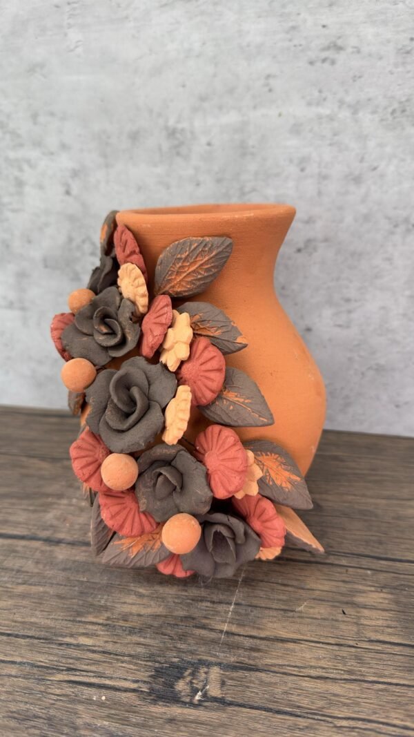 Filigrana Clay Vase Artistic From Oaxaca México By Artisans Handmade Crafts, Home Decor Folk Art, Dry Flower Pastillaje Technique Collectors - Image 3