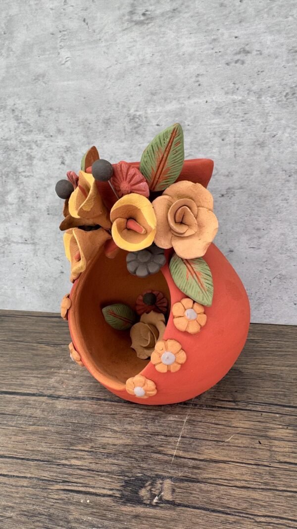 Filigrana Tealight Clay Mini Chimney, Candle Holder Artistic  Oaxaca México By Artisans Handmade Crafts, Home Decor Folk Art,  Pastillaje - Image 3