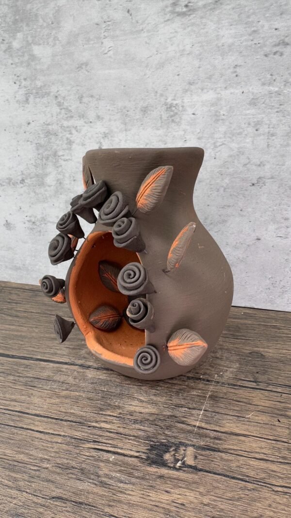 Filigrana Tealight Clay Mini Chimney, Candle Holder Artistic  Oaxaca México By Artisans Handmade Crafts, Home Decor Folk Art,  Pastillaje - Image 3