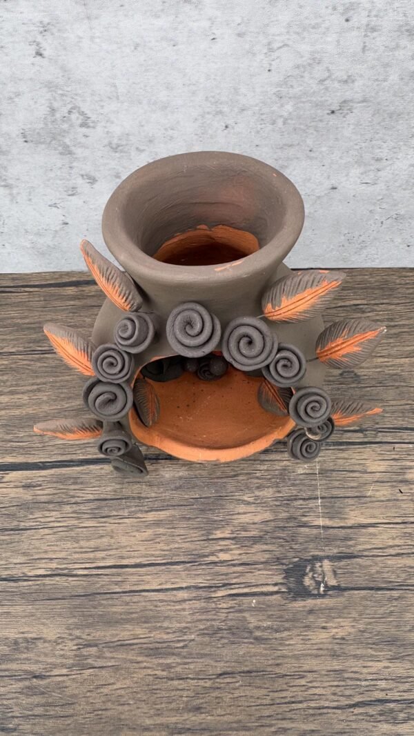 Filigrana Tealight Clay Mini Chimney, Candle Holder Artistic  Oaxaca México By Artisans Handmade Crafts, Home Decor Folk Art,  Pastillaje - Image 4