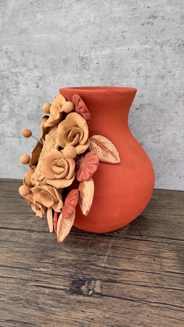 Mary Virgin Filigrana Clay Flower Vase, Artistic  Oaxaca México By Artisans Handmade Crafts, Home Decor Folk Art,  Virgen de Guadalupe - Image 3