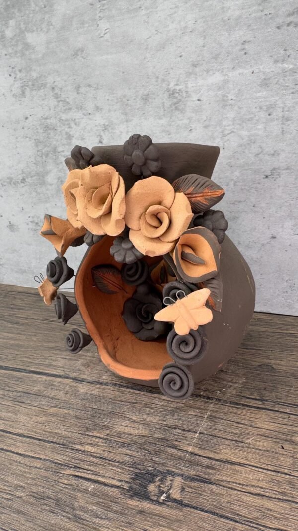 Filigrana Tealight Clay Mini Chimney, Candle Holder Artistic  Oaxaca México By Artisans Handmade Crafts, Home Decor Folk Art,  Pastillaje - Image 3