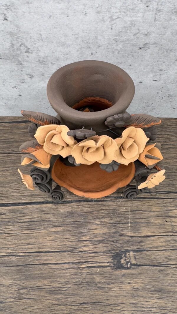 Filigrana Tealight Clay Mini Chimney, Candle Holder Artistic  Oaxaca México By Artisans Handmade Crafts, Home Decor Folk Art,  Pastillaje - Image 4
