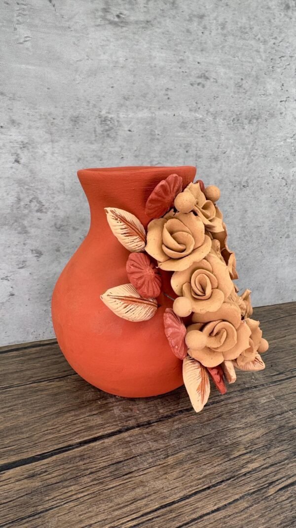 Mary Virgin Filigrana Clay Flower Vase, Artistic  Oaxaca México By Artisans Handmade Crafts, Home Decor Folk Art,  Virgen de Guadalupe - Image 3