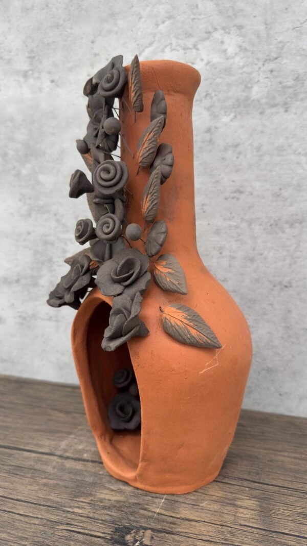 Mini Chimney Handcrafted Oaxacan  With Pastillaje Or Filigrana - Natural Clay Mexican Artistry, Decorative Home Accent, Unique Artisanal - Image 3