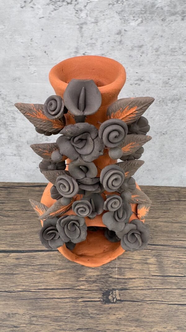 Mini Chimney Handcrafted Oaxacan  With Pastillaje Or Filigrana - Natural Clay Mexican Artistry, Decorative Home Accent, Unique Artisanal - Image 4