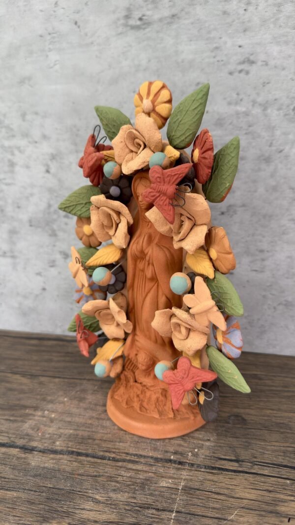 Virgin Mary Handmade Clay Piece, Virgen de Guadalupe  Mexican Decoration, Mary Virgin Sculpture, Metepec Estado de México Virgencita - Image 3