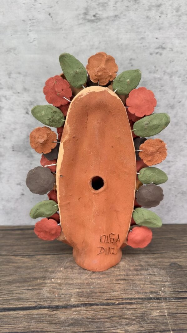 Virgin Mary Handmade Clay Piece, Virgen de Guadalupe  Mexican Decoration, Mary Virgin Sculpture, Metepec Estado de México Virgencita - Image 4