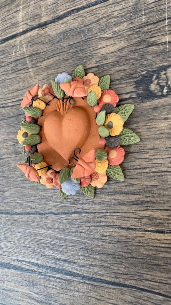 Filigrana Clay Heart Wall Hanging Ornament Artistic  Oaxaca México By Artisans Handmade Crafts, Home Decor Folk Art,  Pastillaje Technique - Image 3