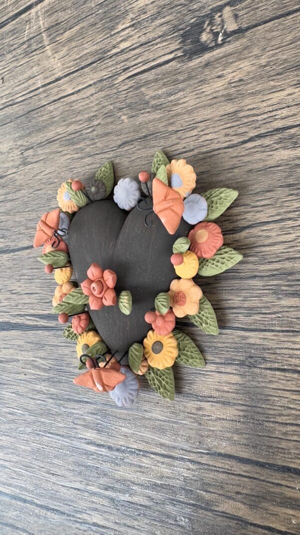 Filigrana Clay Heart Wall Hanging Ornament Artistic  Oaxaca México By Artisans Handmade Crafts, Home Decor Folk Art,  Pastillaje Technique - Image 3