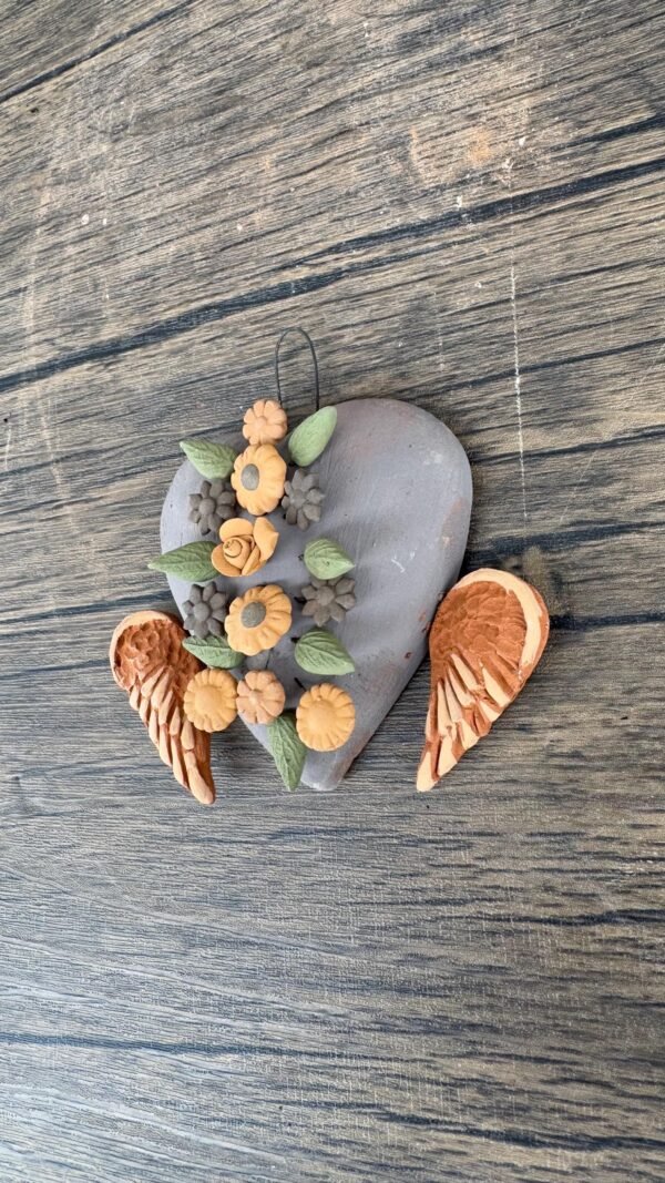 Filigrana Clay Heart Wall Hanging Ornament Artistic  Oaxaca México By Artisans Handmade Crafts, Home Decor Folk Art,  Pastillaje Technique - Image 3