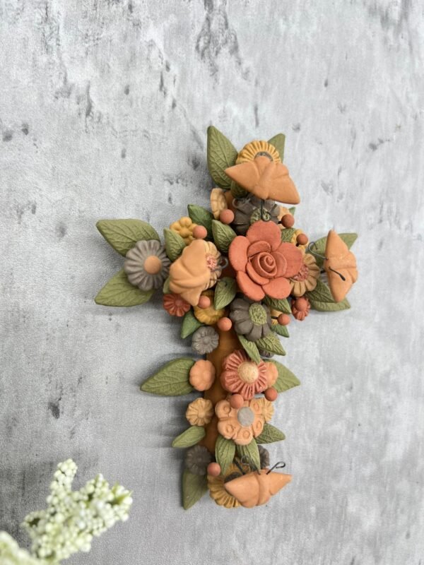 Crucifix, Mexican folk art, Cross Sculpture, Mexican cross, Cross wall hanging, Cross figurine, Decorative cross - Image 3
