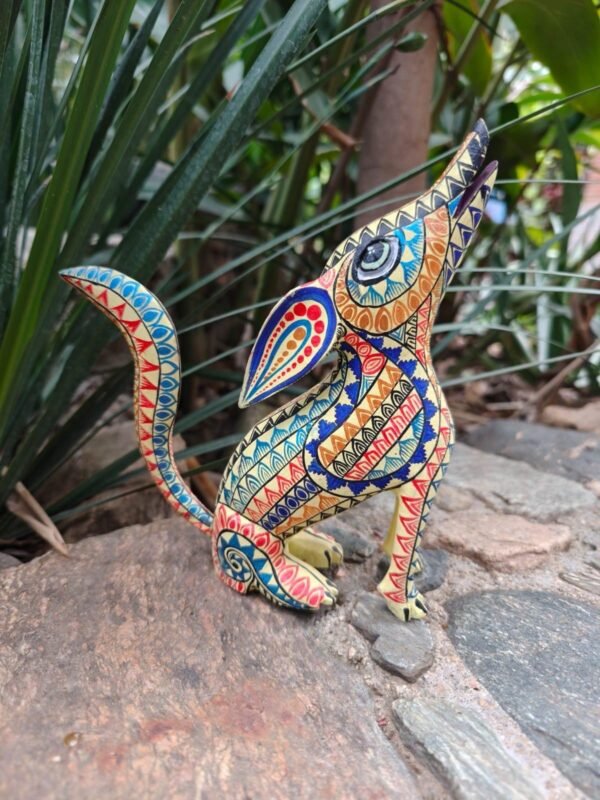 Fox Figurine Mexican Folk Art Alebrije Sculpture, Wooden Coyote Decoration Statue, Made Of Wood And Carved By Hand ASK FOR CUSTOMIZE - Image 3